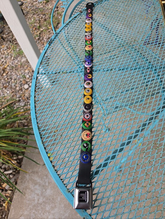 Little Earth Accessories - Vintage Little Earth Bottle Cap Belt Size Adjustable Stretchy Y2k
